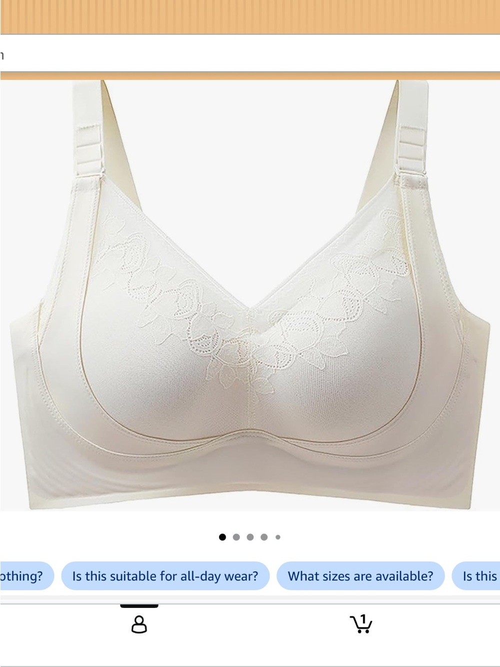 Everyday Comfort Lace Wirefree Bra - Cream